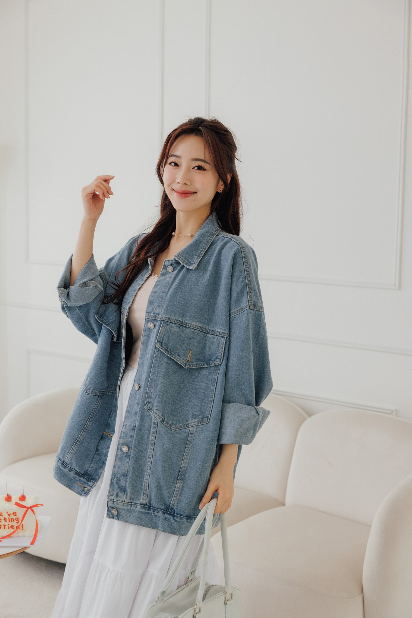 春夏款寬鬆慵懶牛仔外套