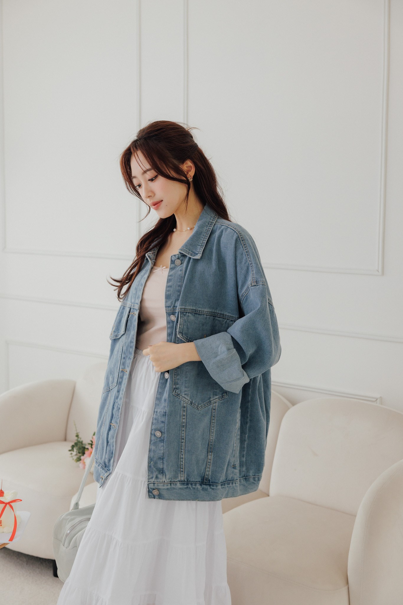 春夏款寬鬆慵懶牛仔外套